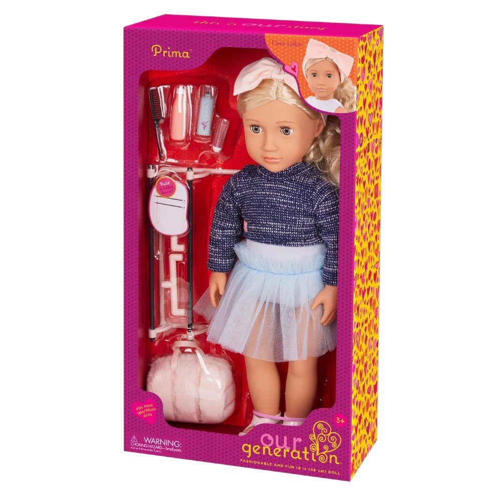 Our Generation Prima 46cm Ballerina Doll & Ballet Accessories
