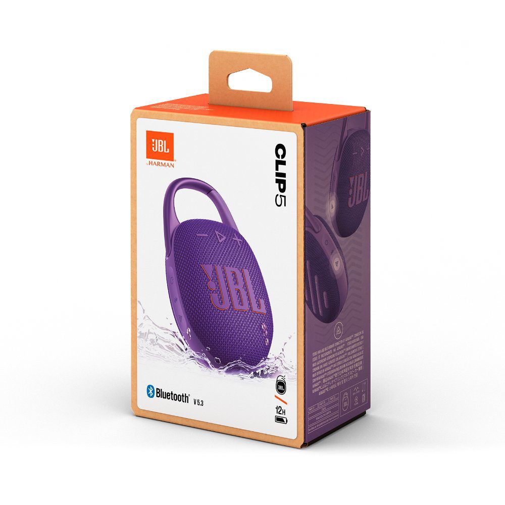 JBL Clip 5 Portable Bluetooth Speaker - Purple