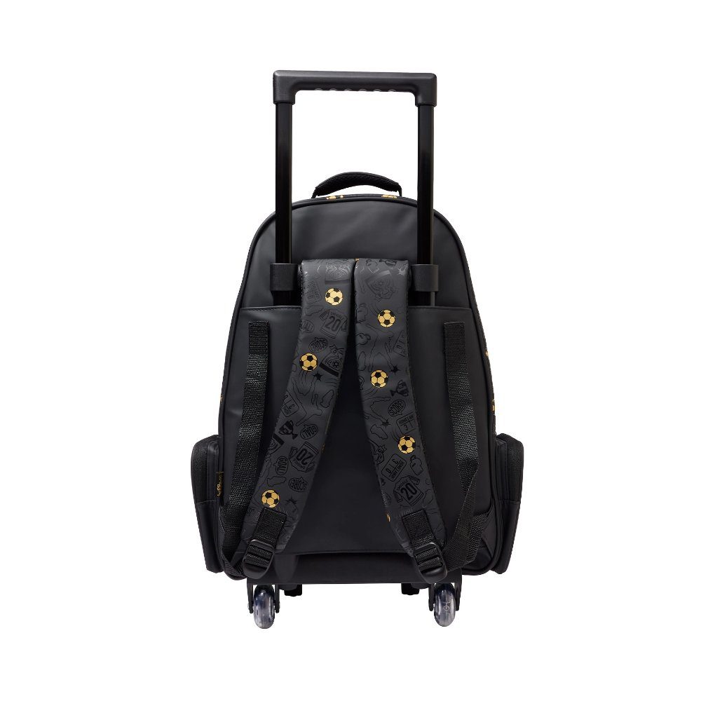 Smiggle Trolley Backpack With Light-Up Wheels - Gold Football - Image 2