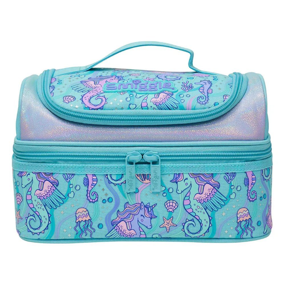 Smiggle Double Decker Lunch Bag - Sea Horse & Unicorn