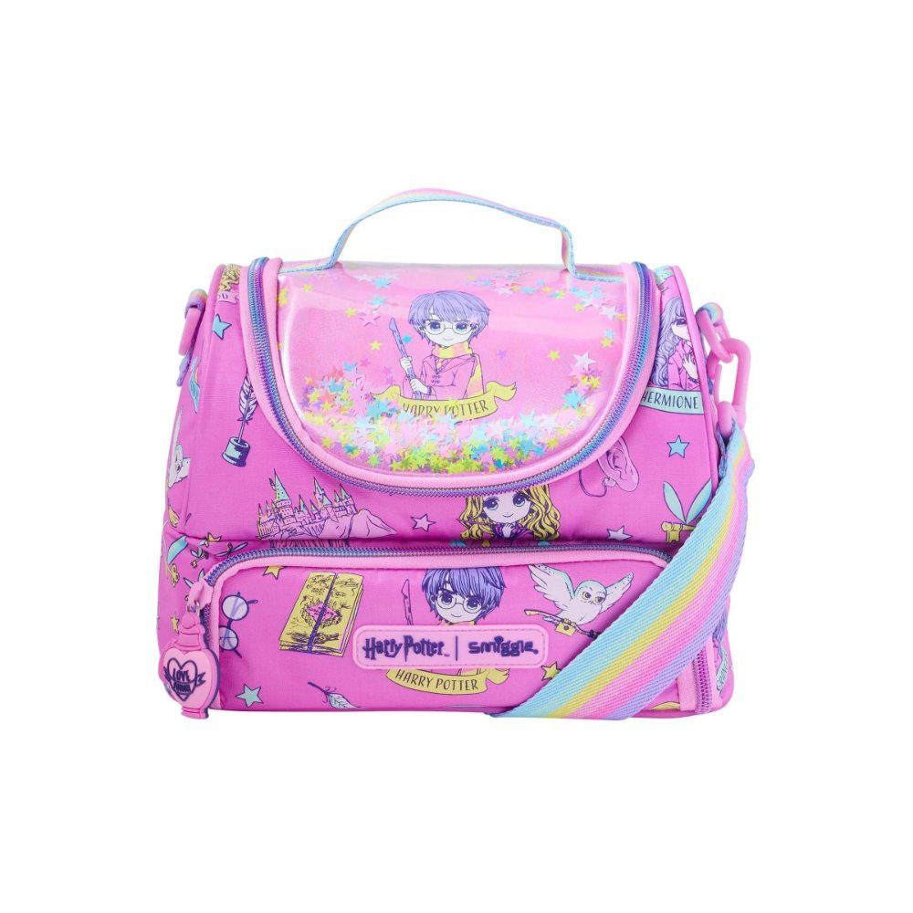 Smiggle Double Decker Lunch Bag With Strap - Harry Potter Pink