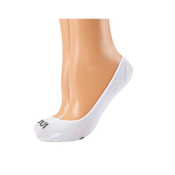 Vans Girls Super No Show Socks 2 Pack (White/Black) Size 1-6