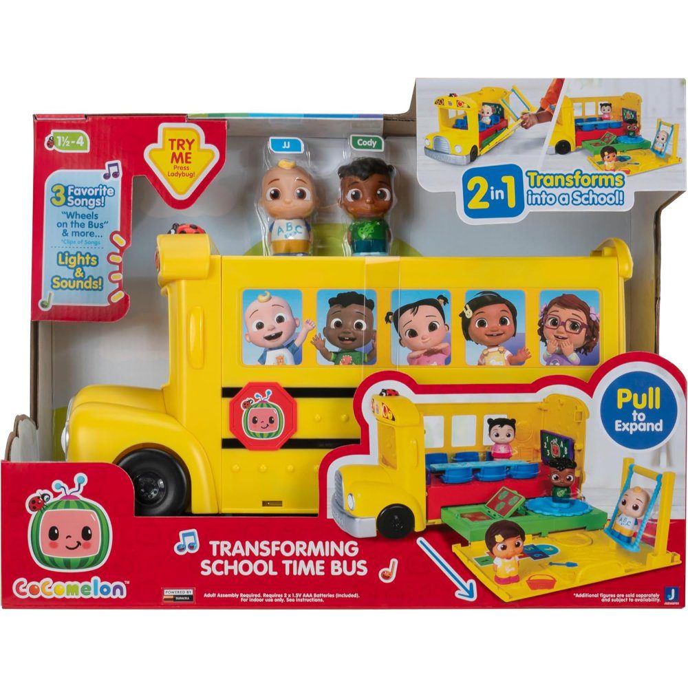 Jazwares CoComelon Musical Transforming School Time Bus - 3 Songs