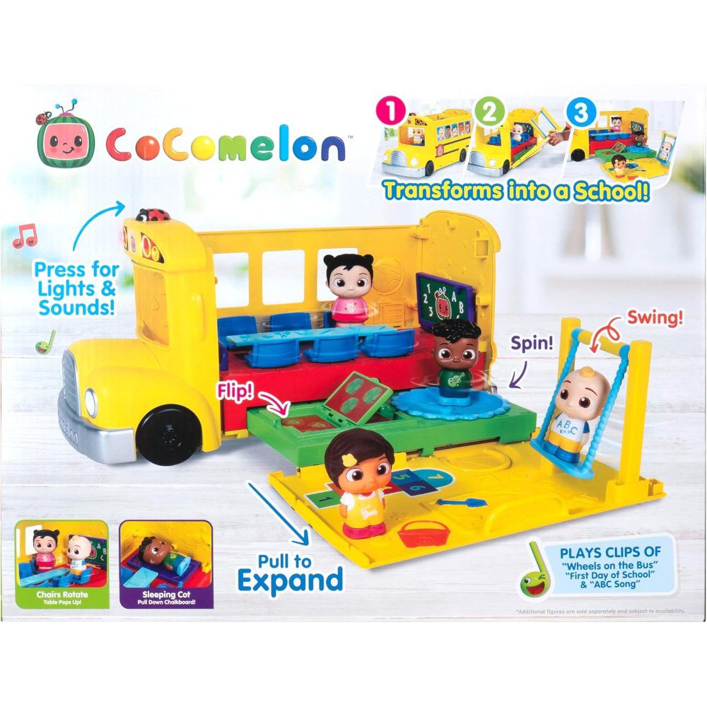 Jazwares CoComelon Musical Transforming School Time Bus - 3 Songs - Image 2