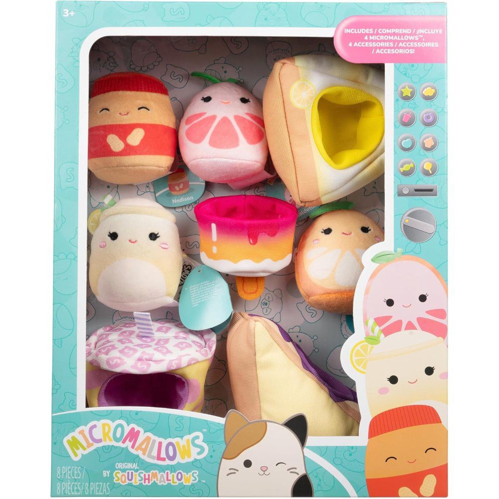 Jazwares Micromallows 2.5" Squishmallows Snack Machine Deluxe Plush Accessory Set
