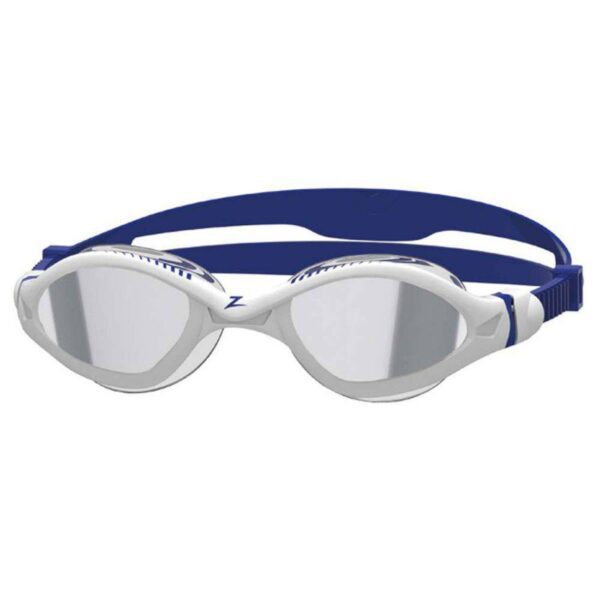Zoggs Tiger LSR + Titanium Goggles Mirror Lens - White & Blue