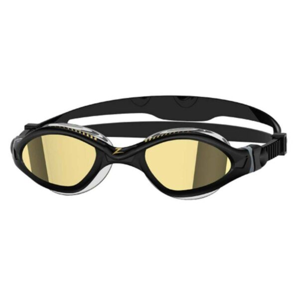 Zoggs Tiger LSR + Titanium Goggles Gold Lens -  Black
