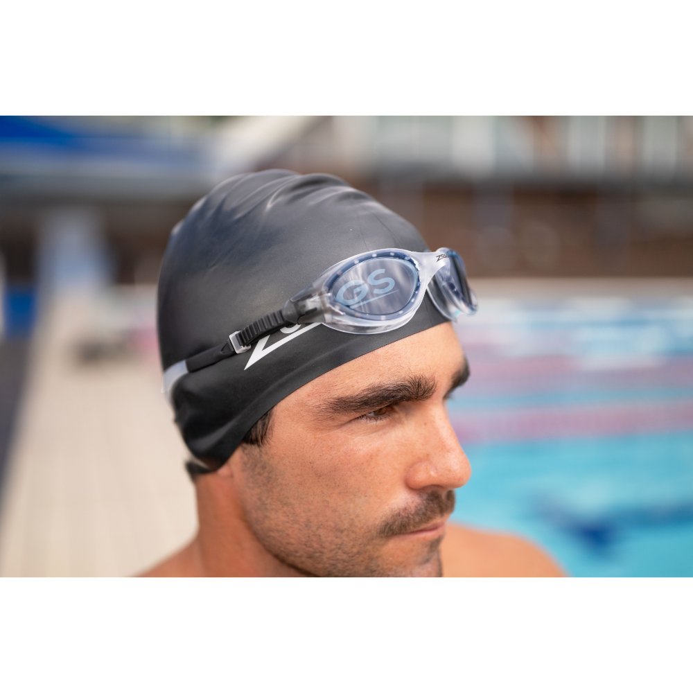 Zoggs Phantom 2.0 Swimming Goggles Grey White With Clear Lenses Blue - Image 2