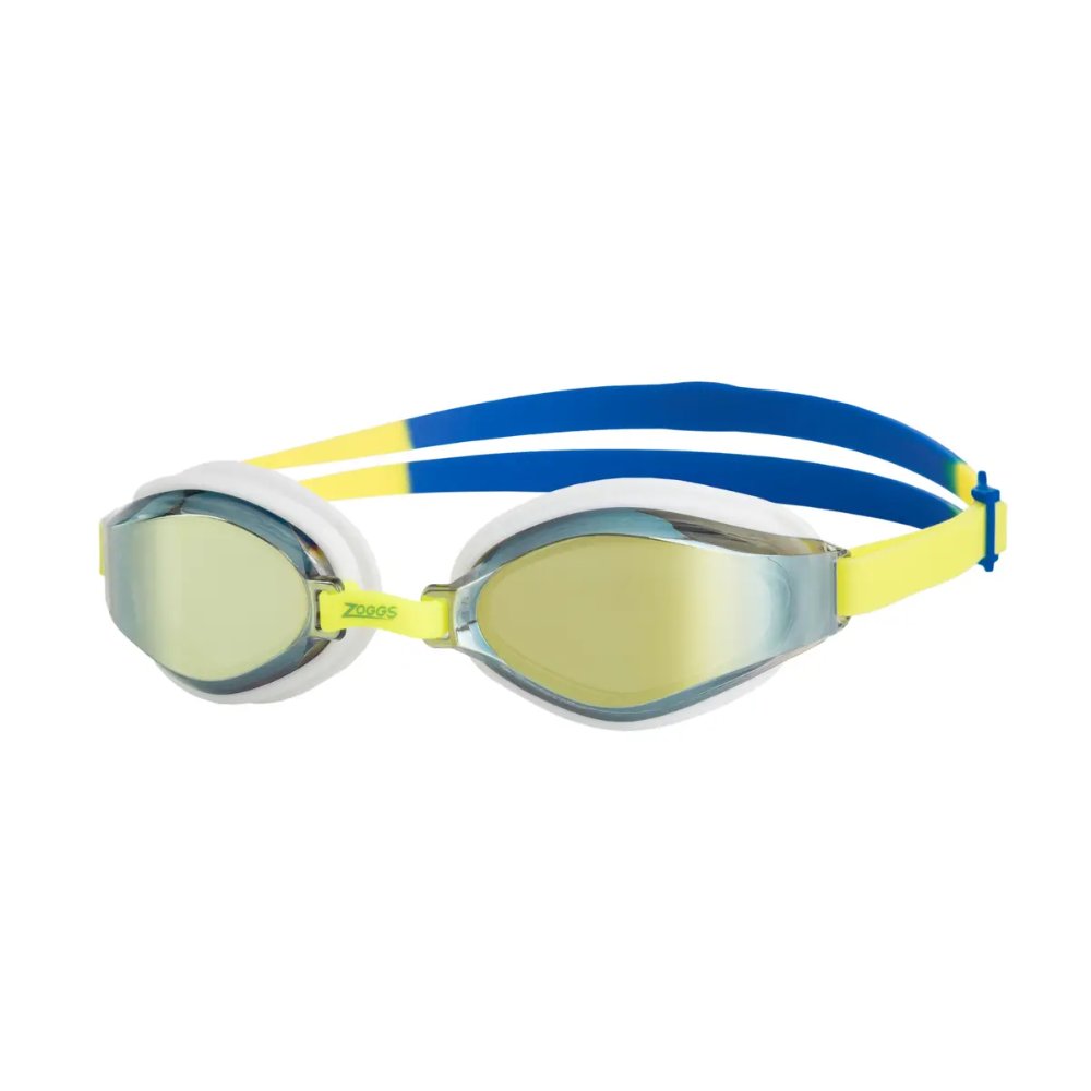 Zoggs Endura Max Titanium Mirrored Swimming Goggles - Yellow/Blue with Mirrored Lime Lenses
