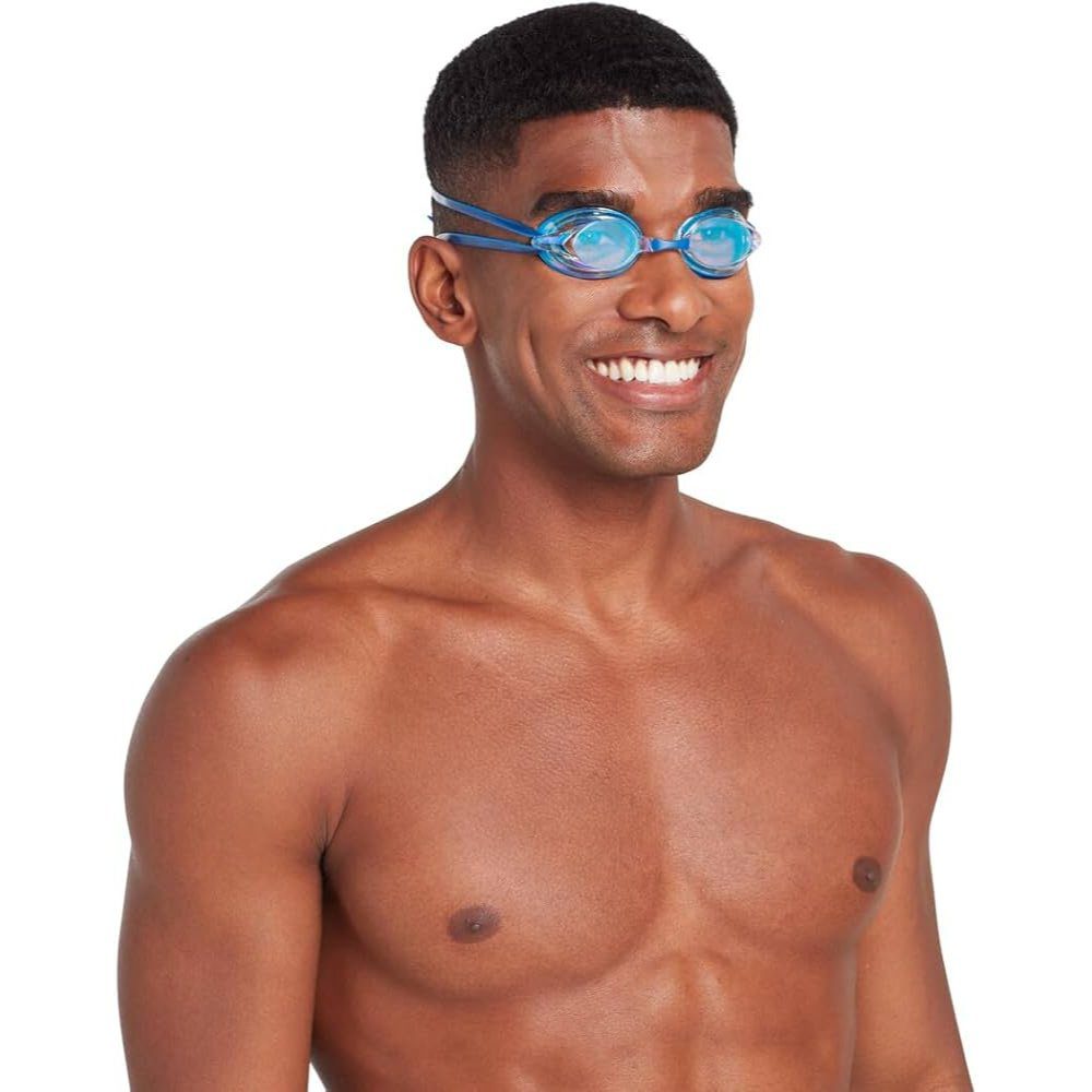 Zoggs Racer Titanium Goggles Blue with Blue Mirrored Lenses - Image 3