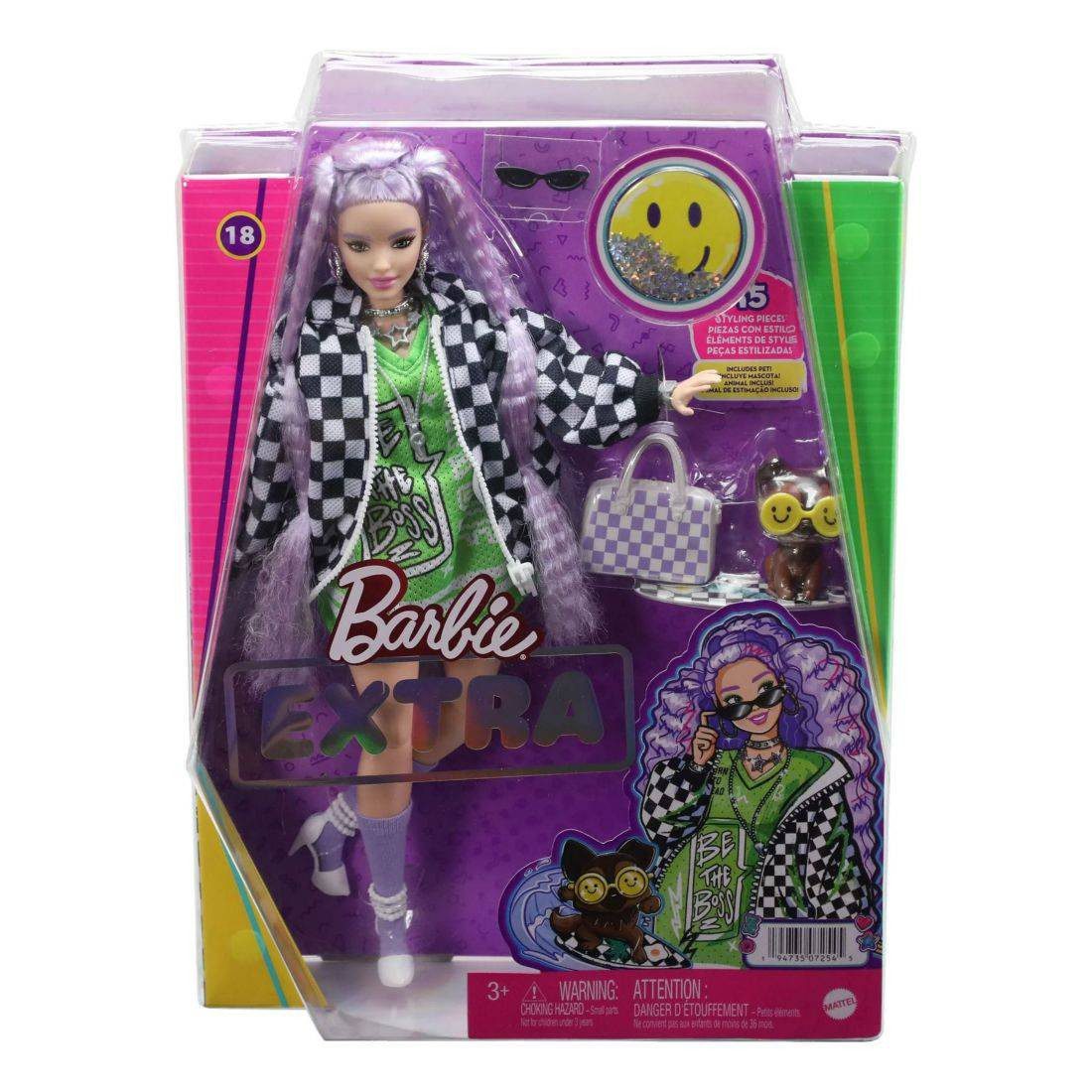 Barbie Extra Doll With Crimped Lavender Hair