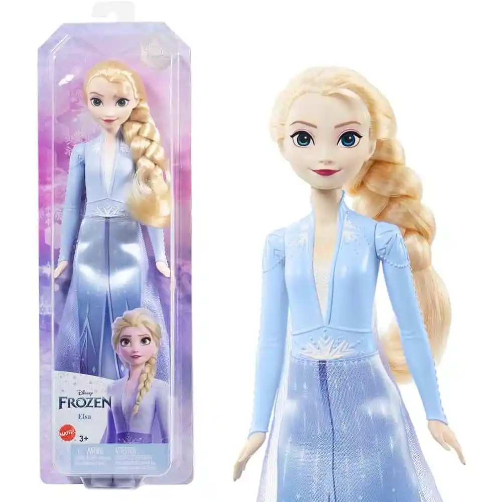 Mattel Disney Frozen Doll Elsa with Blue Dress - Image 2