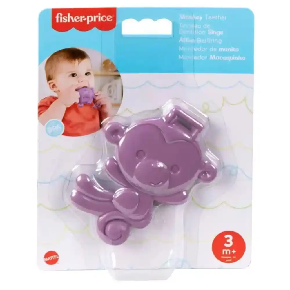 Fisher-Price Newborn Baby Toy Purple Monkey Teether