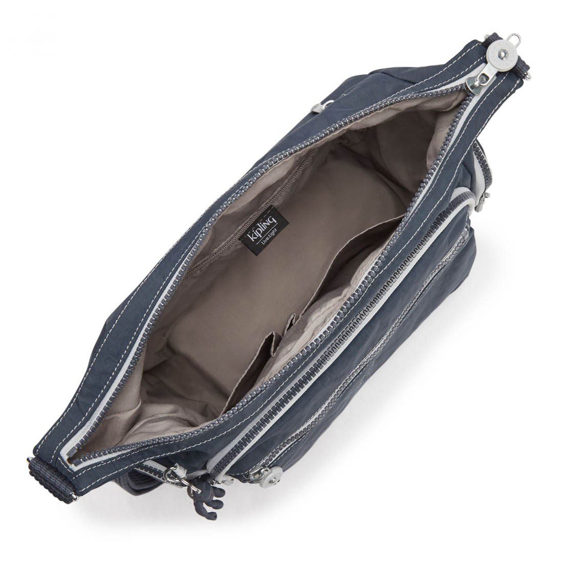 Kipling Gabbie Shoulder Bag Grey Slate Medium - Image 3