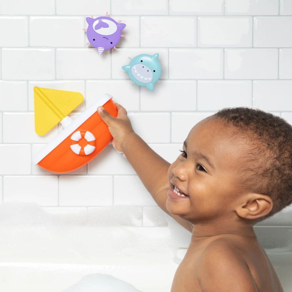 Skip Hop Zoo Baby Bath Tip & Spin Boat Toy - Image 2