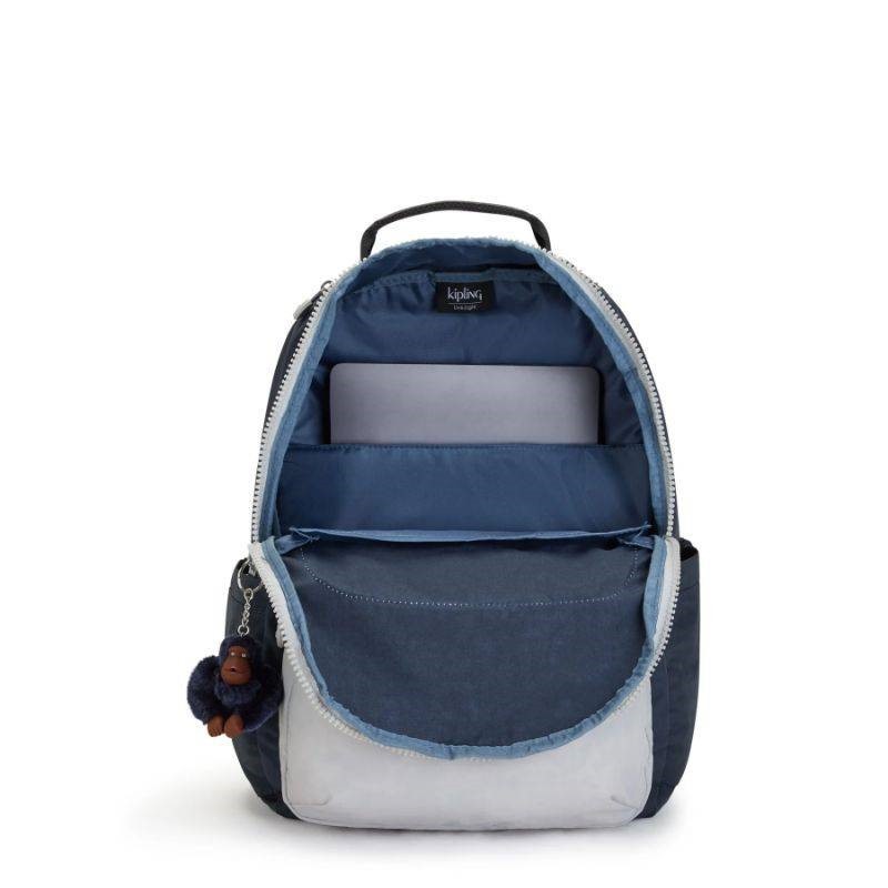 Gray kipling backpack deals