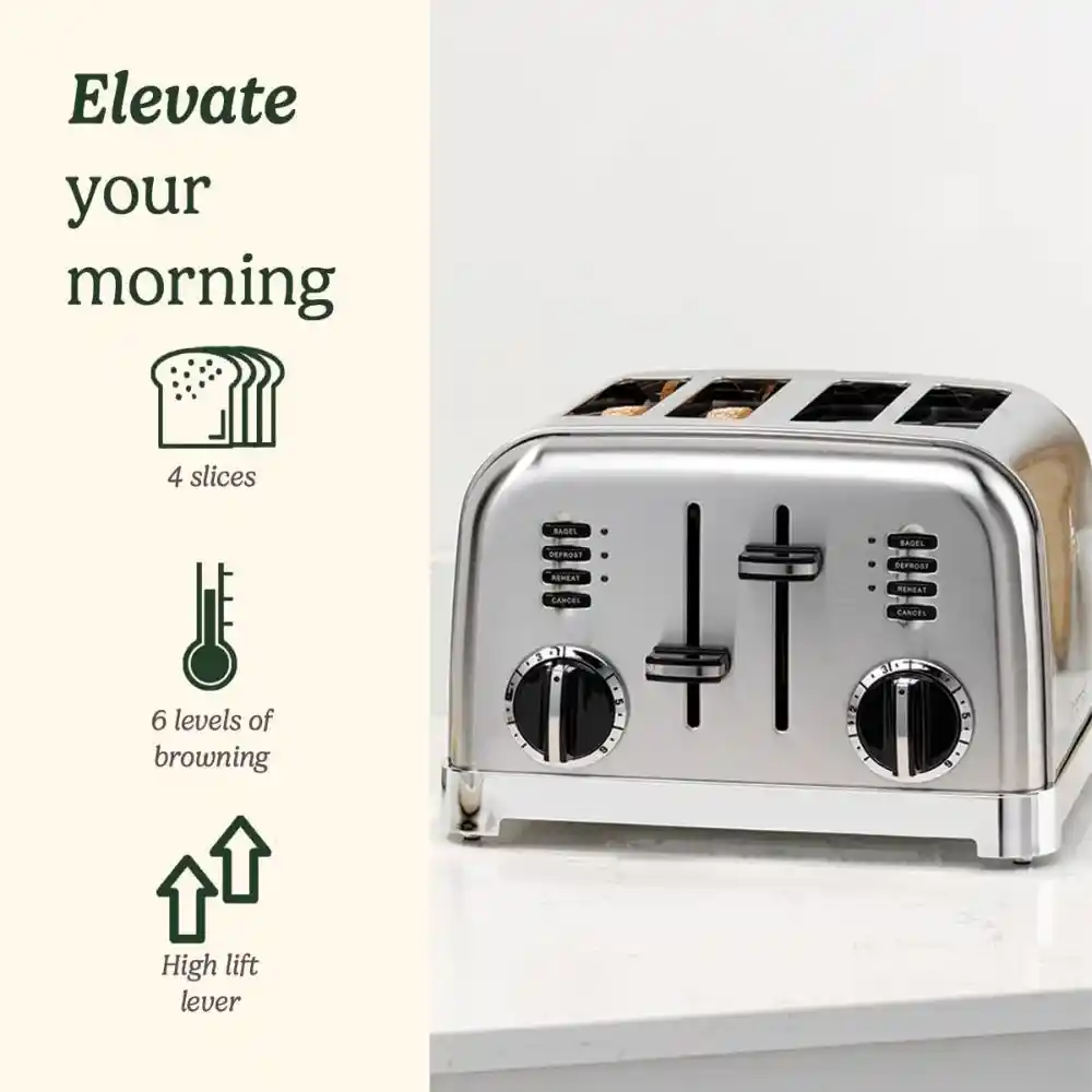 Cuisinart Signature Collection 4 Slice Toaster 1800W - Stainless Steel - Image 2