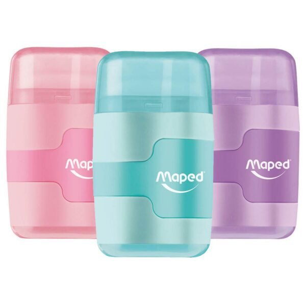 Maped Sharpener & Eraser 2 Holes Pastel