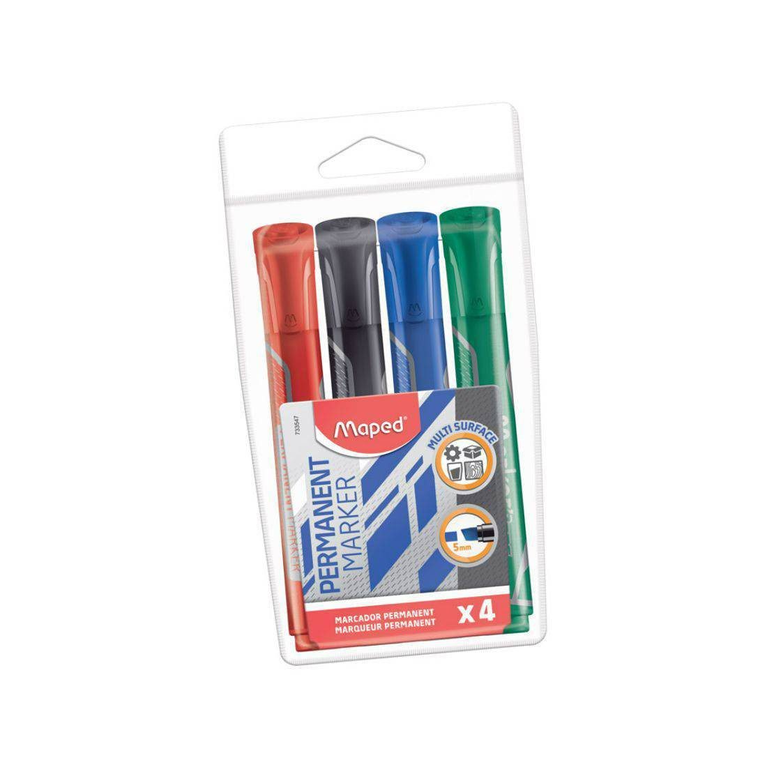 Maped Permanent Marker - 4 Pcs