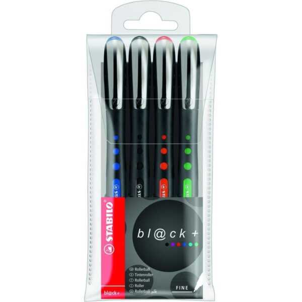 Stabilo Black Roller Ball Pen - Pack Of 4