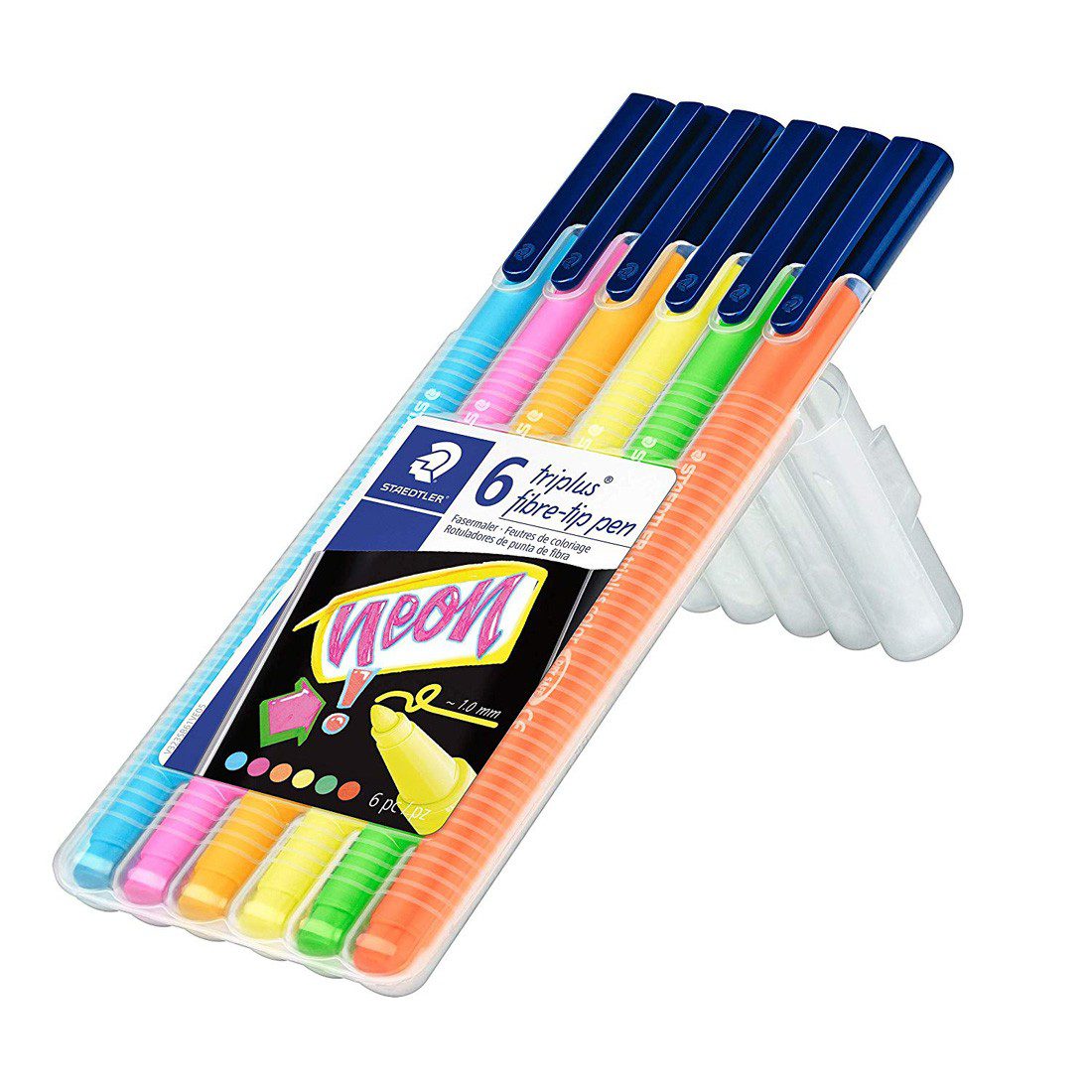 Staedtler Tri Plus Fibre Tip Pens Neon Colors Set of 6 - Image 2