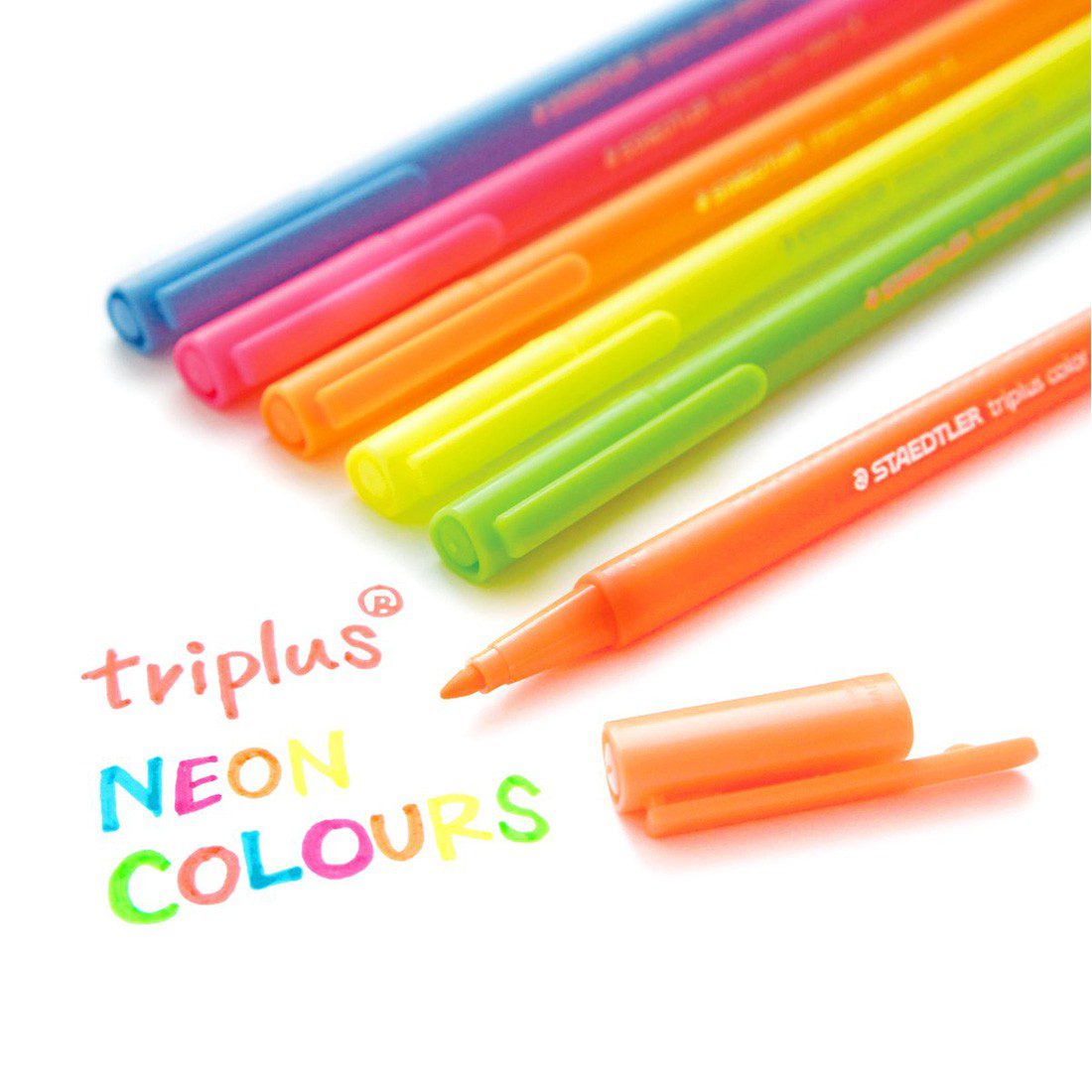 Staedtler Tri Plus Fibre Tip Pens Neon Colors Set of 6 - Image 3