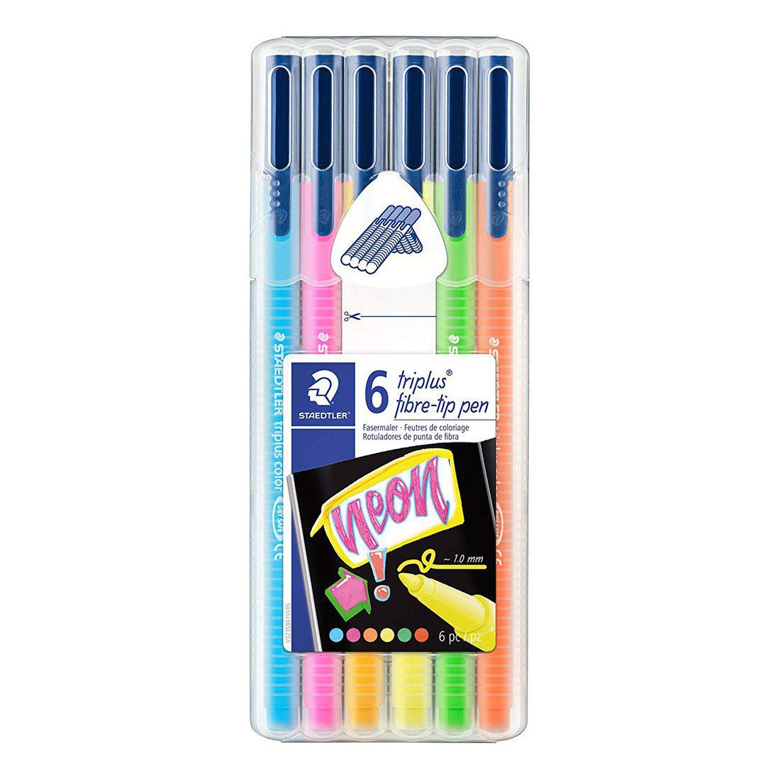 Staedtler Tri Plus Fibre Tip Pens Neon Colors Set of 6