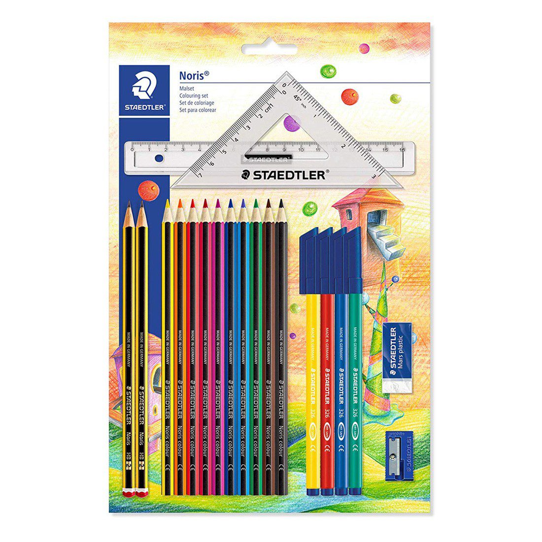 Staedtler Noris Set with Ruler and Square Set