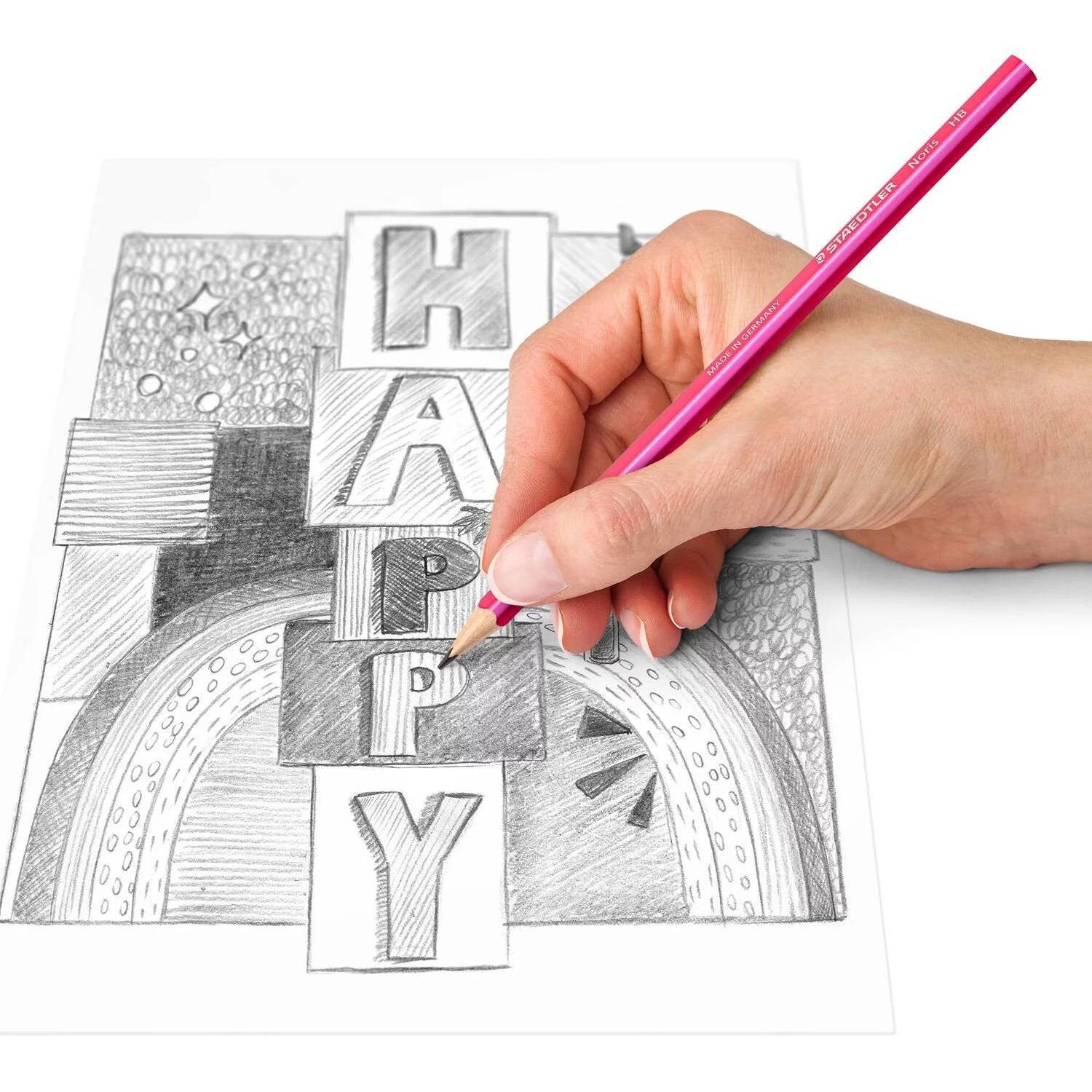 Staedtler Pencil Crayons Graphite HB Noris Triangular - Red & Orange - Image 2