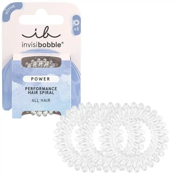 Invisibobble Power The Strong Grip Hair Ring Crystal Clear - Pack of 3