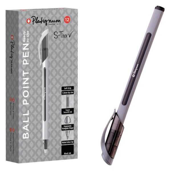 Snopake Platignum S-Tixx Black Ball Point Pen