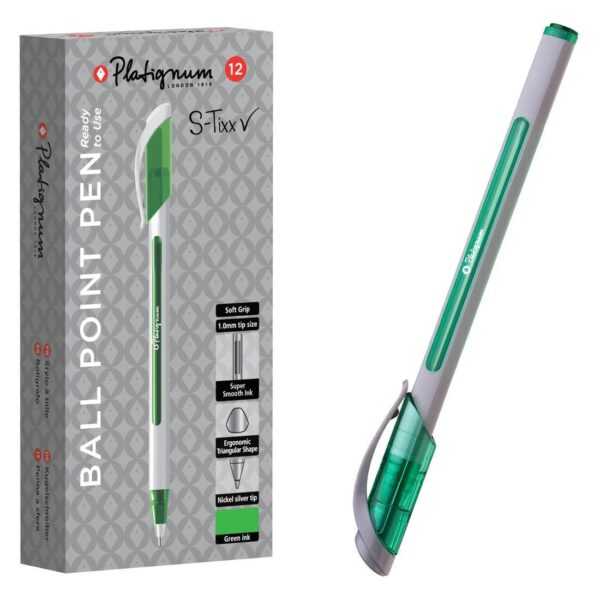 Snopake Platignum S-Tixx Green Ball Point Pen