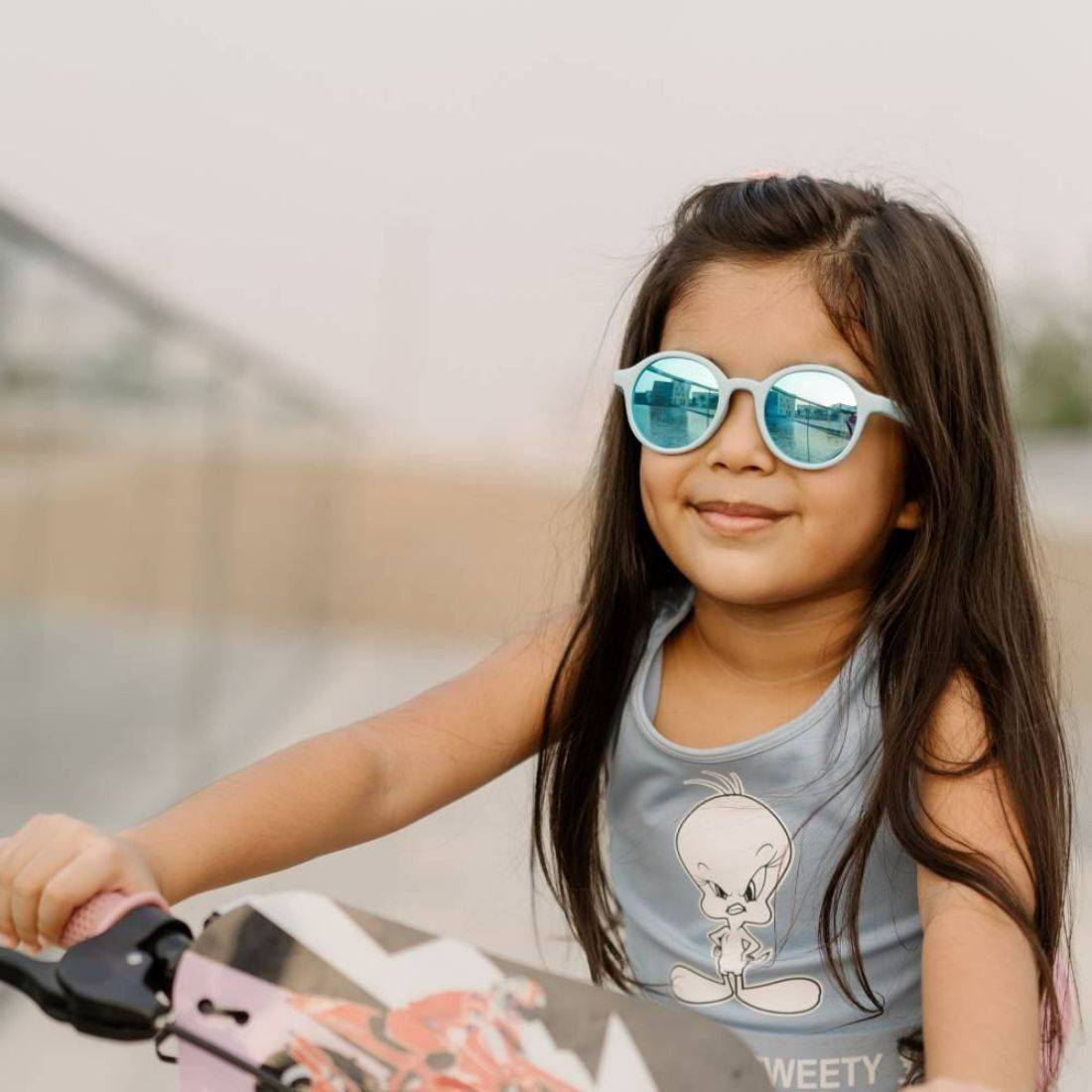 Little Sol+ Baby Blue Mirrored Kids Sunglasses - Image 3