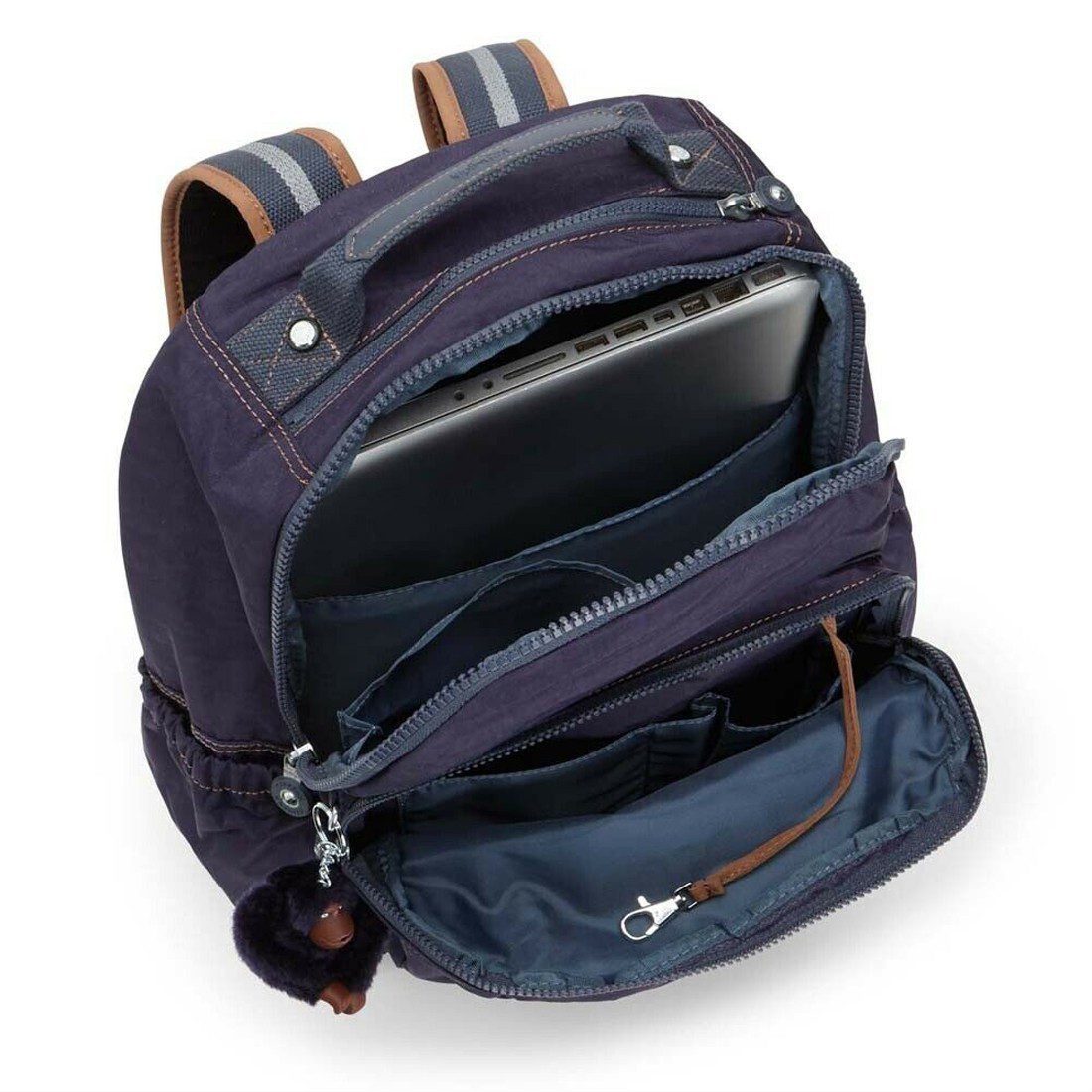 Kipling Seoul Go Backpack Blue Tan Block - Image 3