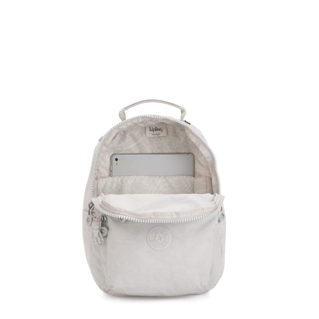 Kipling Seoul Backpack with Tablet Compartment Curiosity Grey Small - Image 3