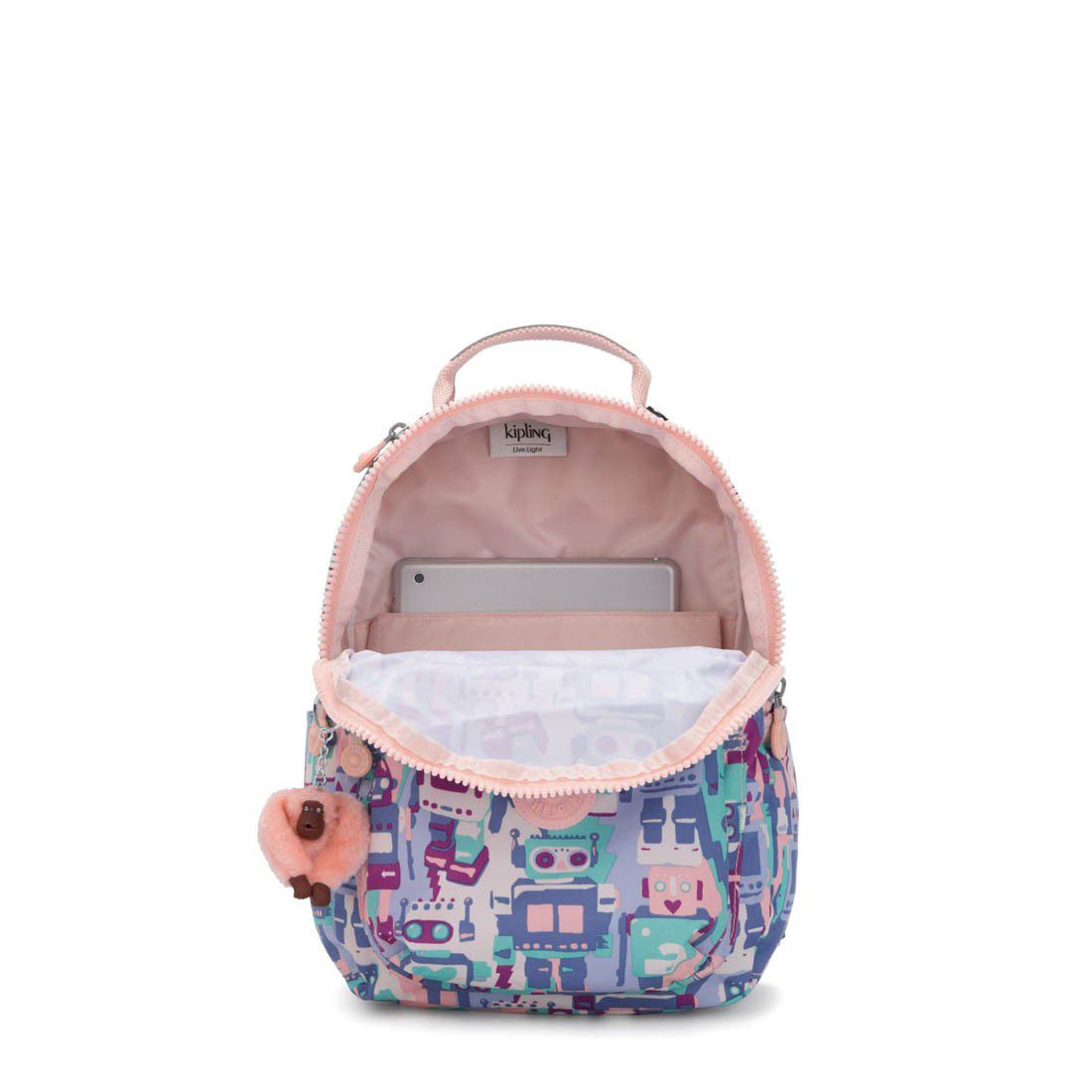 Kipling Seoul Backpack Robot Camo Pink - Image 3