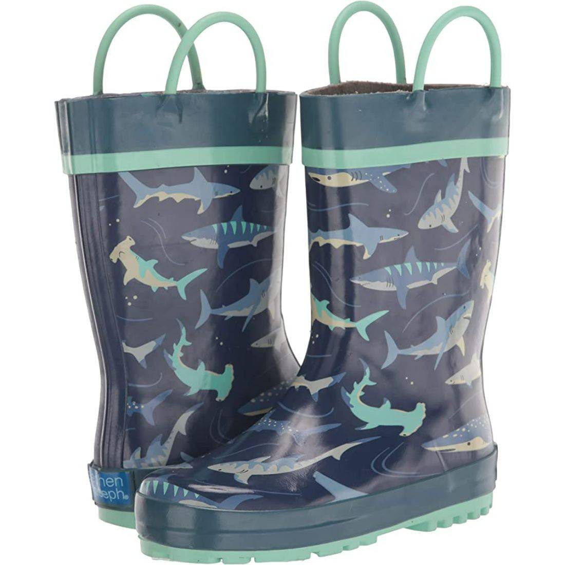 Stephen Joseph Kids Rain Boots Navy Shark