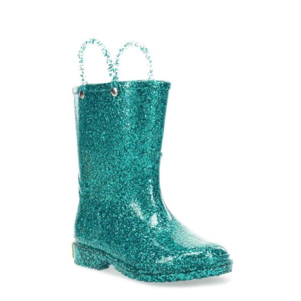 Western Chief Kids Glitter PVC Turquoise Rain Boots