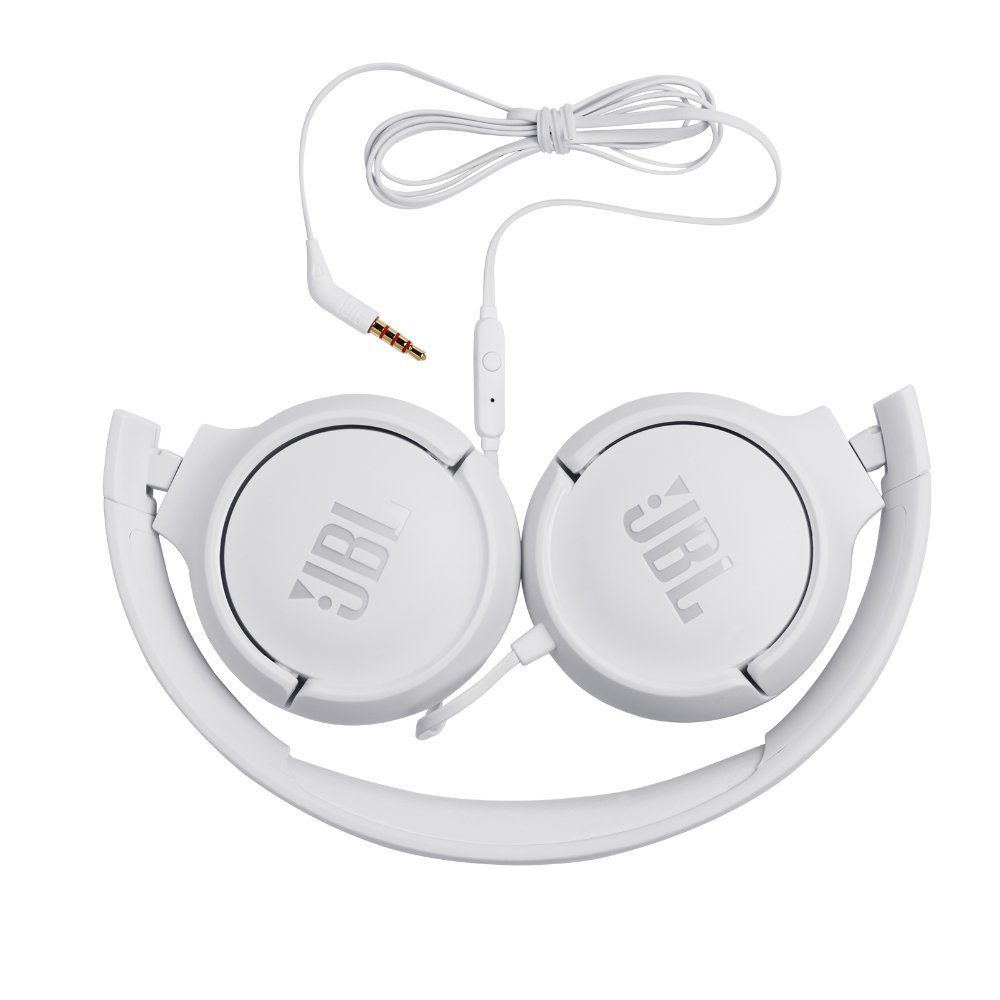JBL Tune 500 Wired On-ear Headphones - White - Image 3