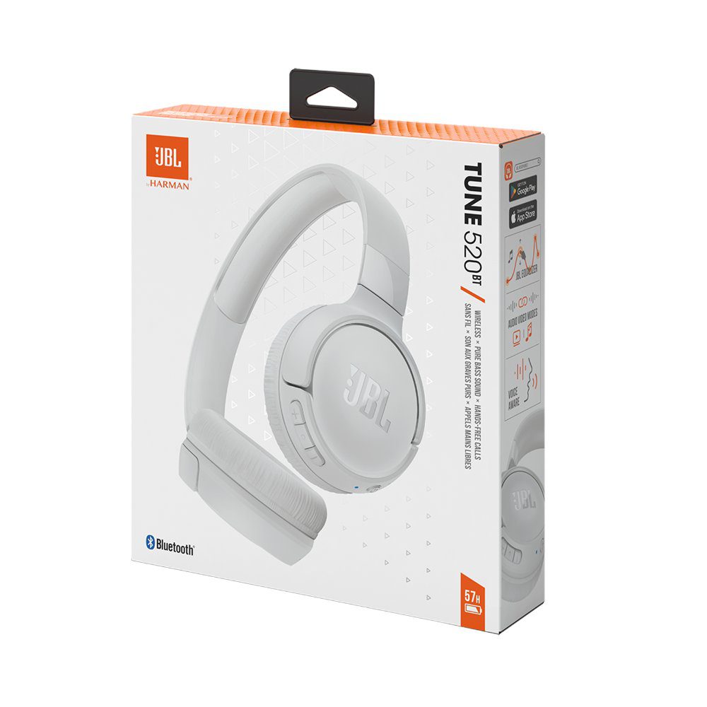 JBL Tune 520BT Wireless Bluetooth Headphones - White