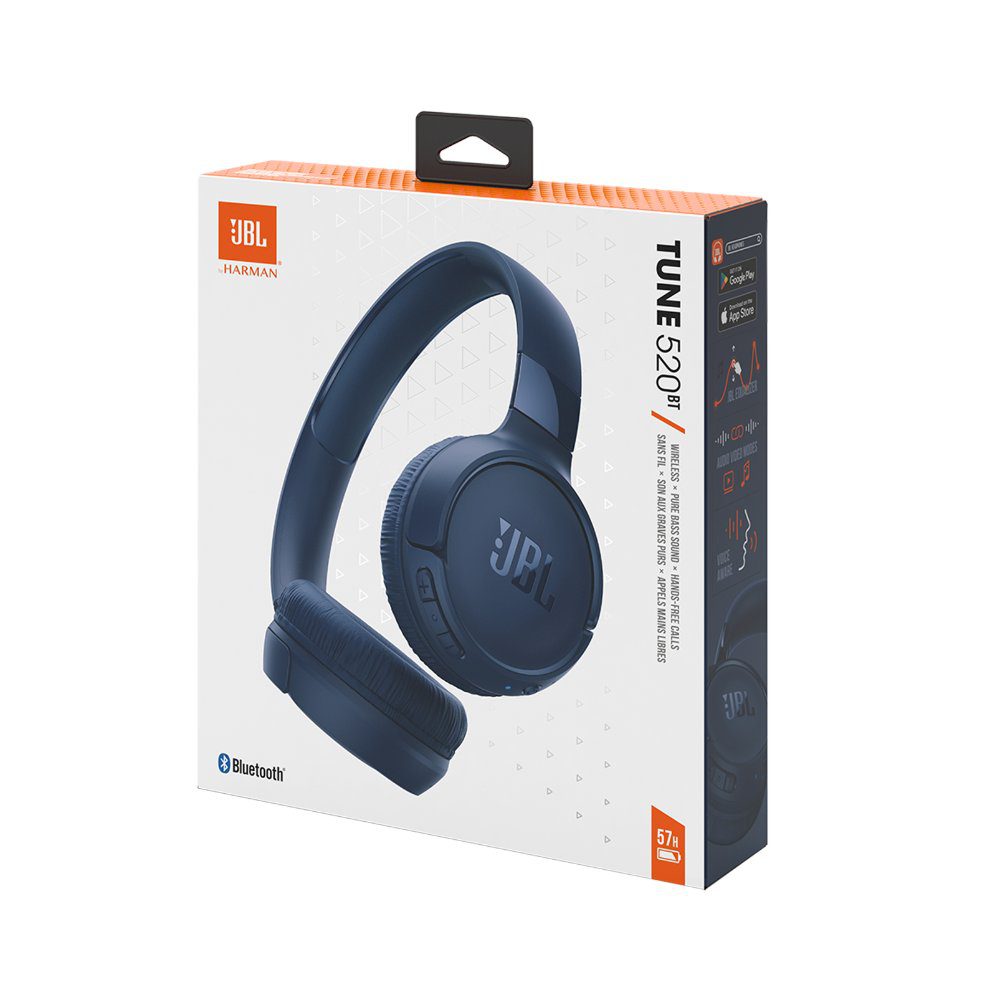 JBL Tune 520BT Wireless Bluetooth Headphones - Blue
