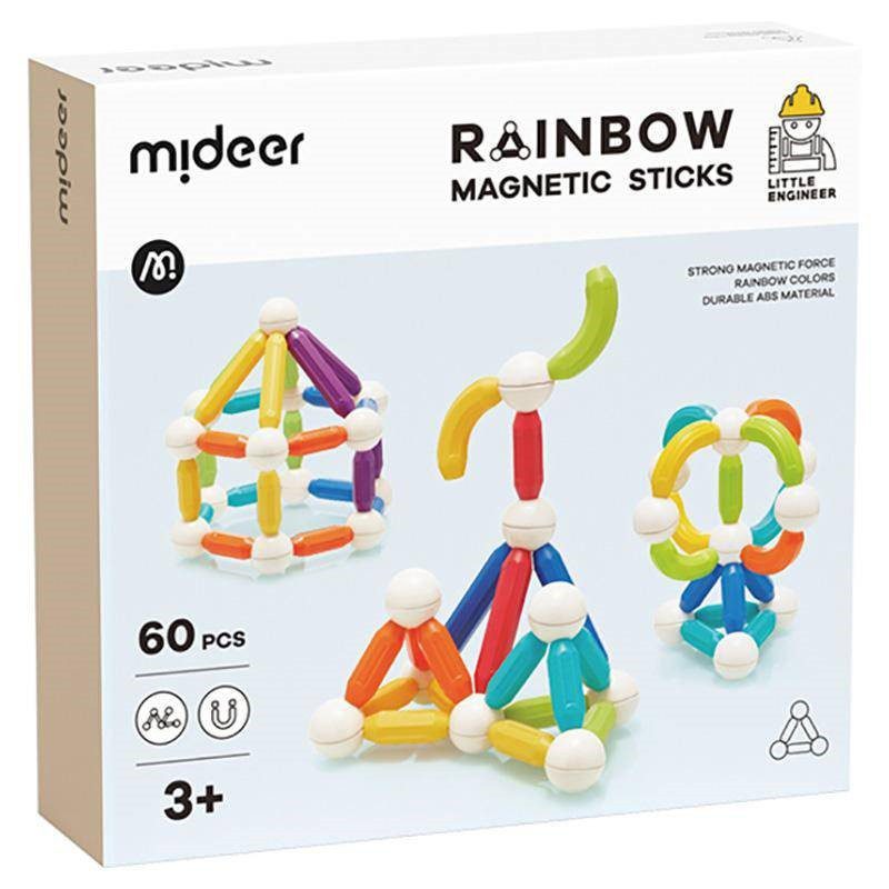 Mideer Rainbow Magnetic Sticks - 60 Pieces