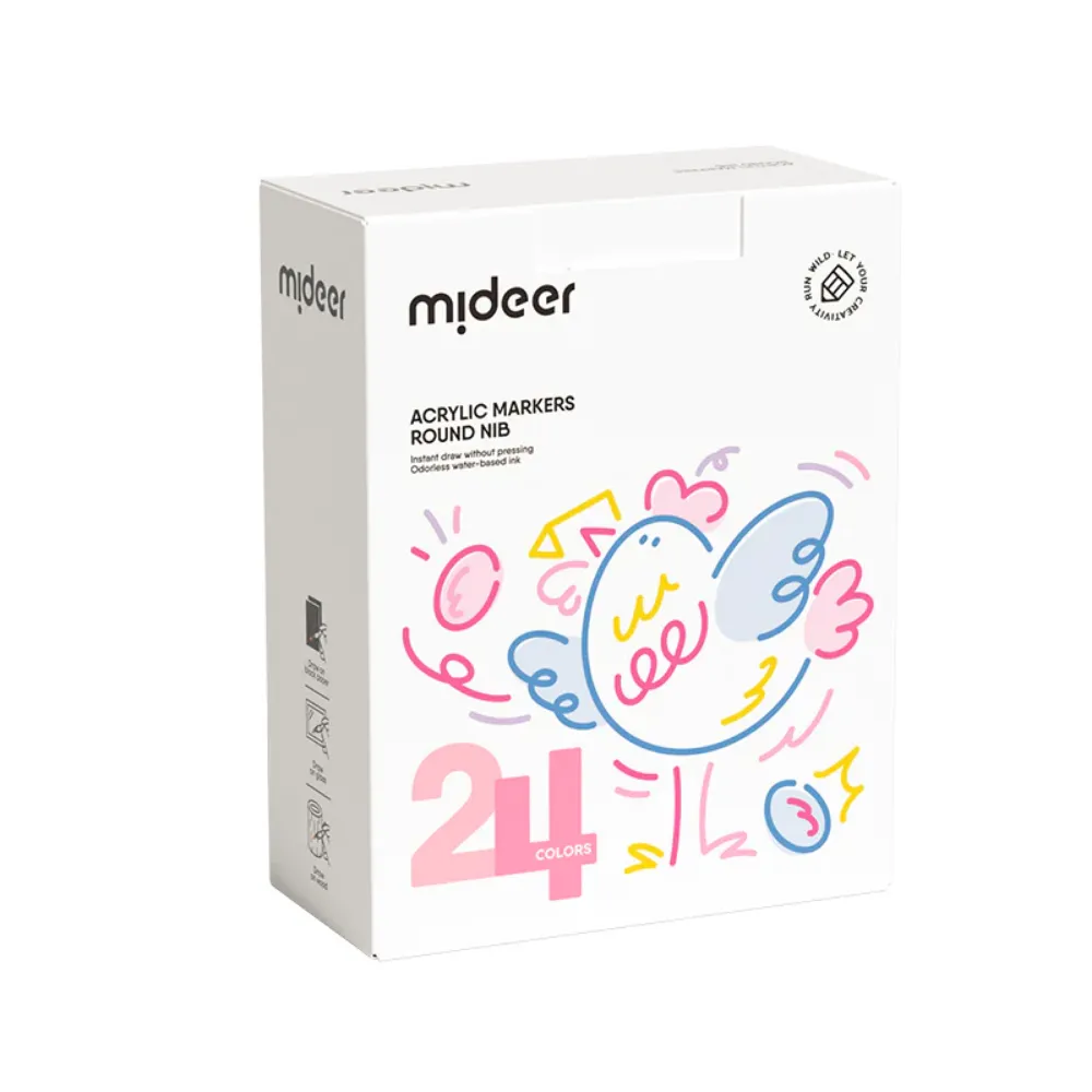 Mideer Acrylic Markers Round Nib 24 Colors