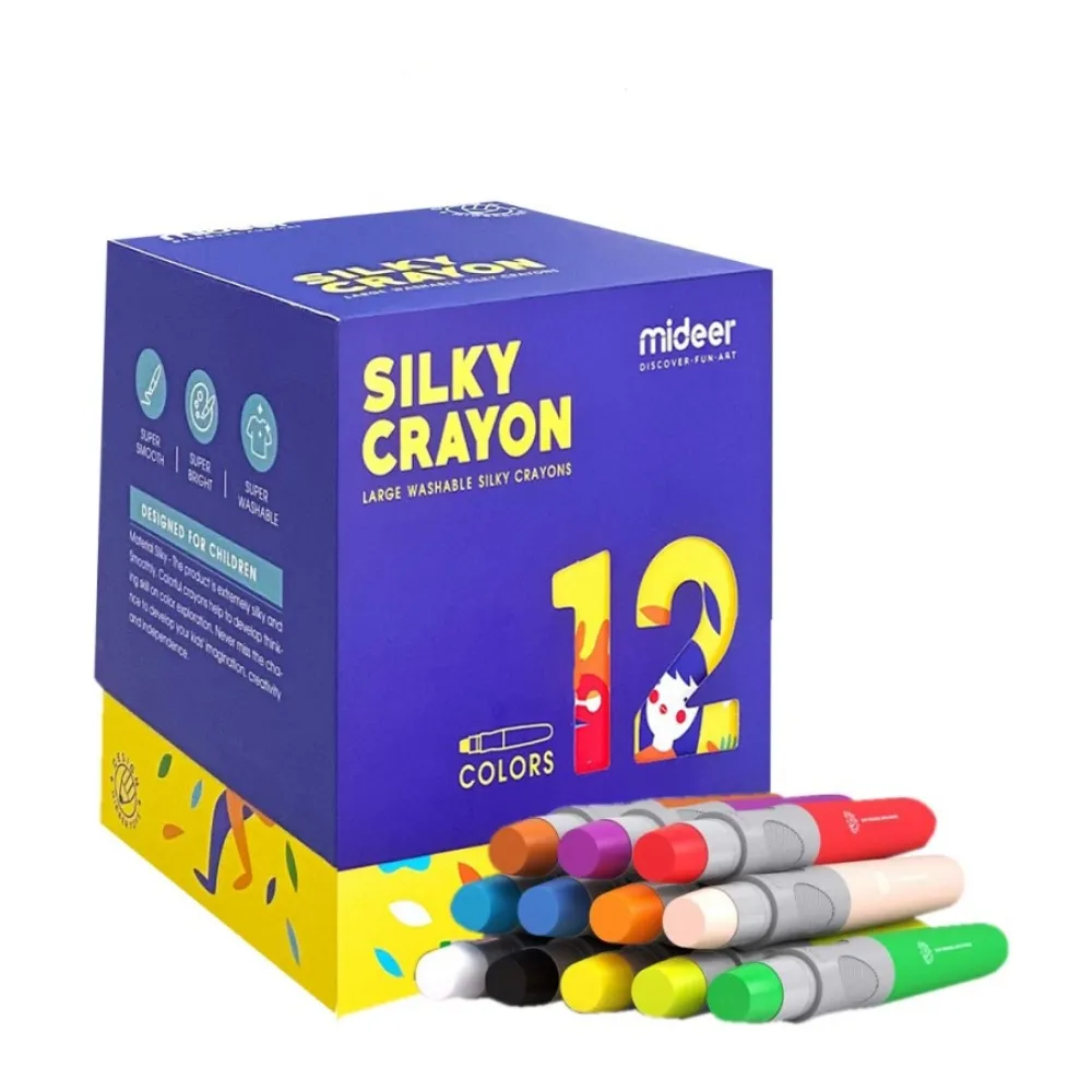Mideer Silky Jumbo Crayons 12 Colors
