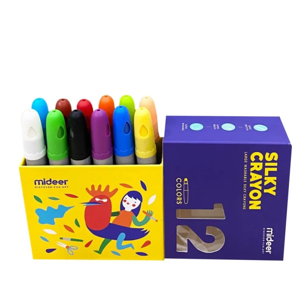 Mideer Silky Jumbo Crayons 12 Colors - Image 2