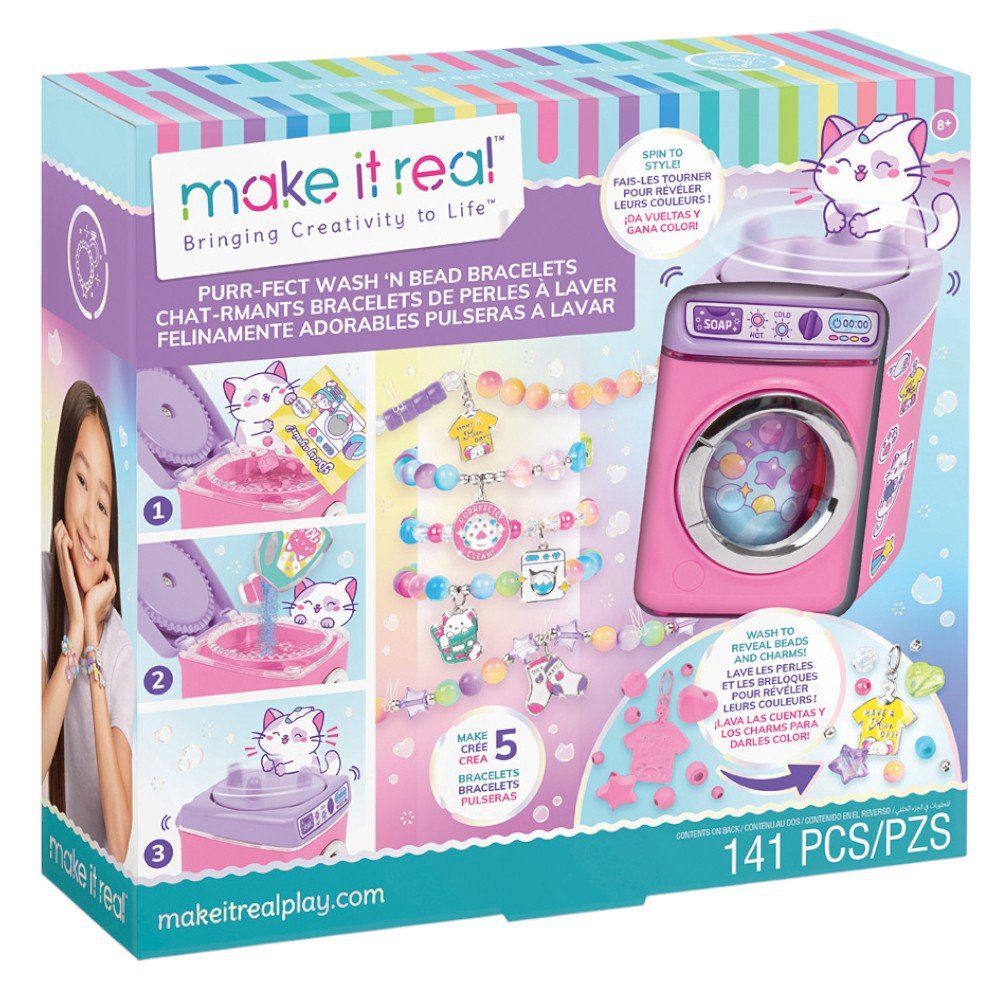 Make It Real Purr-Fect Wash N Bead Bracelets - 141pc