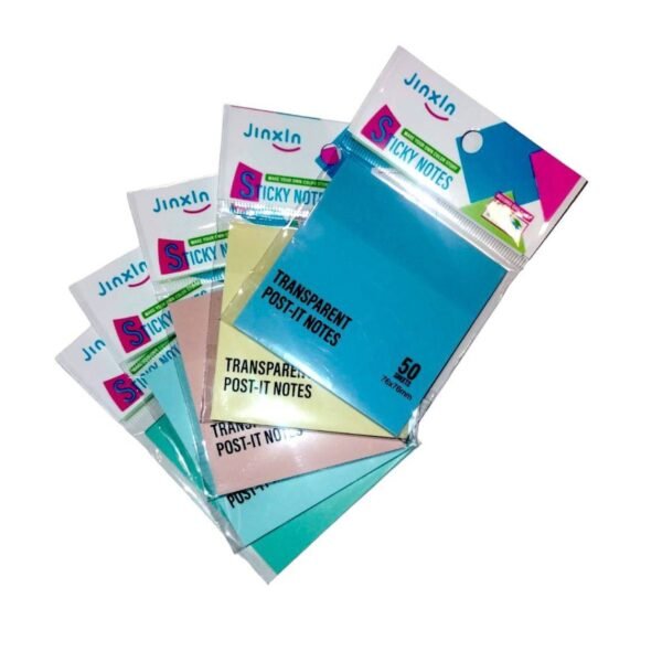Jinxln Sticky Notes 76 x 76mm Transparent Post-It Notes - 50 Sheets