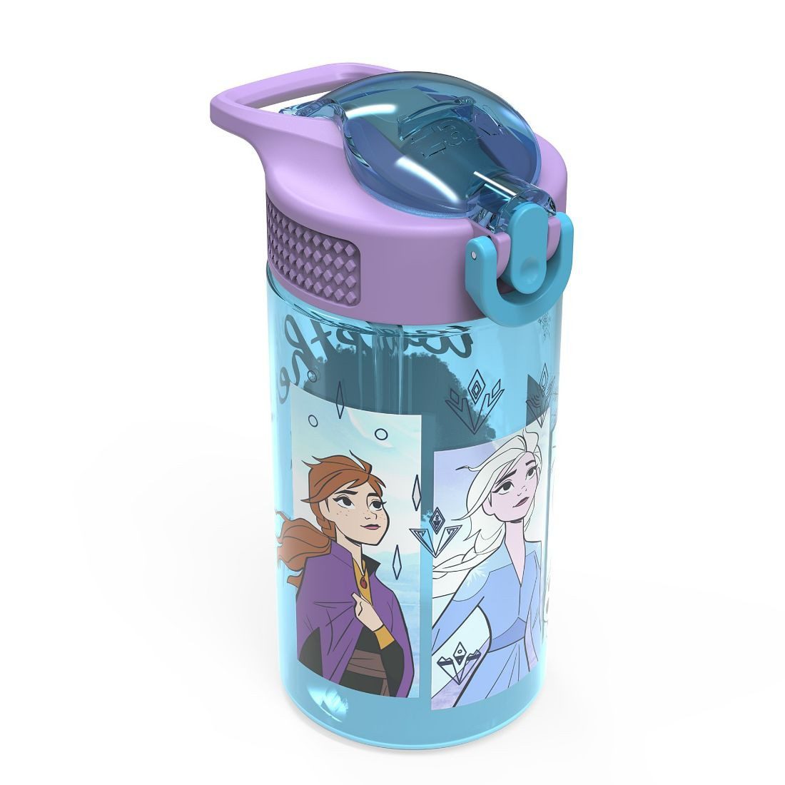 Zak Designs Plastic Water Bottle 16 ounce - Disney Frozen 2 Movie