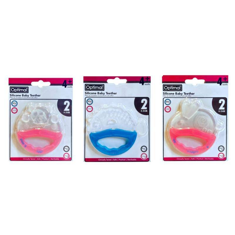Optimal Silicone Baby Teether Resistant to Chewing & Pulling
