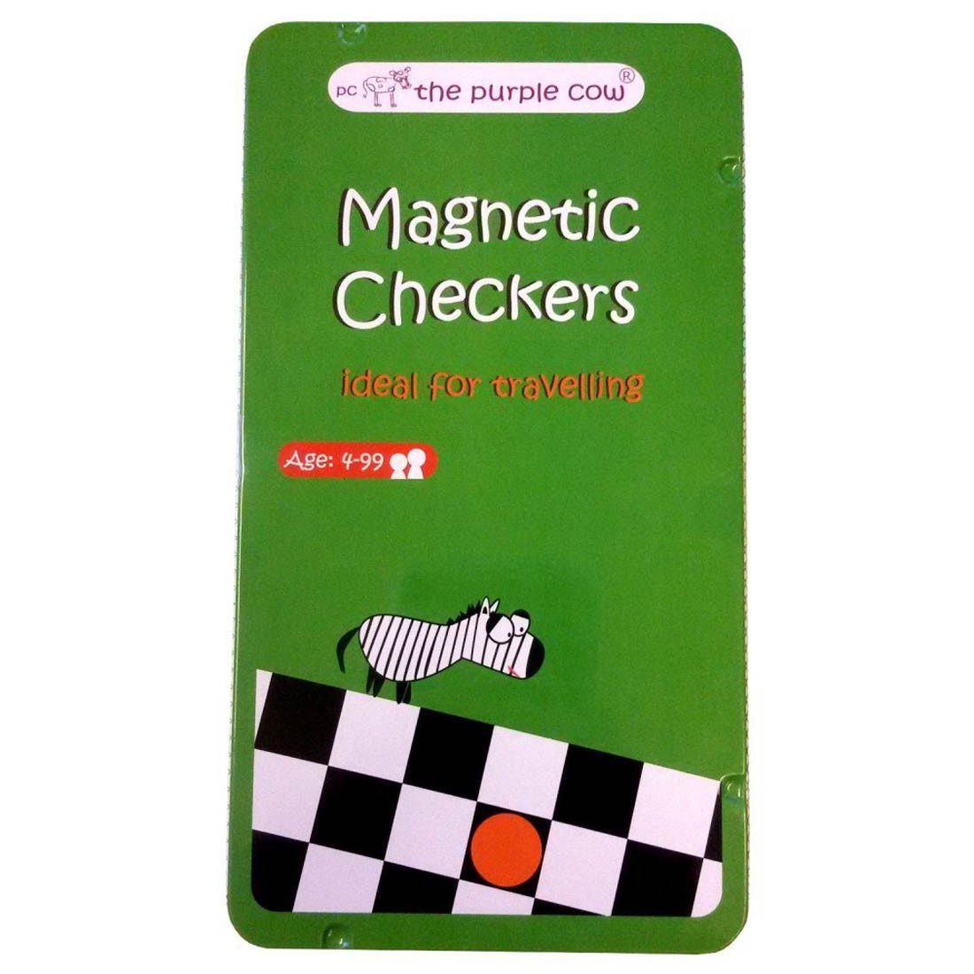 The Purple Cow Magnetic Travel Game Checkers